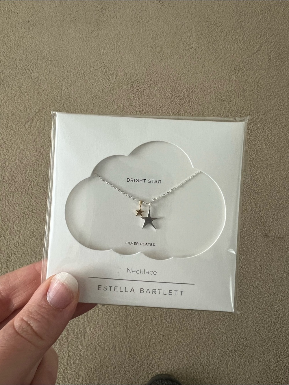 Estella Bartlett Bright Star Silver Plated Necklace - Silver with Gold Accent